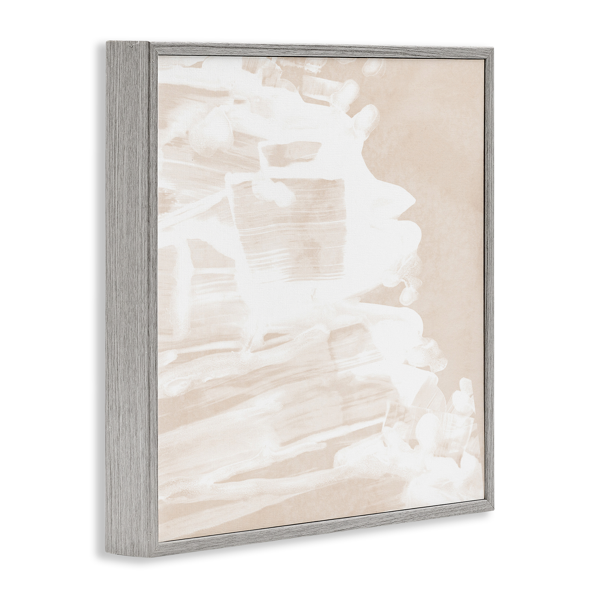 Stupell Industries Abstract Tide Movement Abstract Painting Gray Framed Art Print Wall Art, 12 x 12