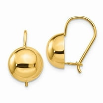 Primal Gold 14 Karat Yellow Gold 10.50mm Lightweight Half Ball Earrings