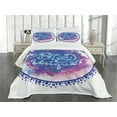 thumbnail image 3 of Ambesonne Wording Quilted Bedspread Set 3 Pcs, Brushstroke, King Size, Blue Purple, 3 of 5