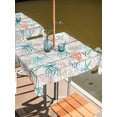 thumbnail image 2 of Outdoor Tablecloths with Umbrella Hole & Zipper, Teal Red Jellyfish Coastal 54x54 Inch Square Tablecloths, Vintage Beach Coral Starfish Nautical Waterproof Table Cloth, Patio/Pool Table Covers, 2 of 8