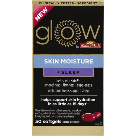 Glow by Nature Made Skin Moisture Plus Sleep Softgels, 50 Ct