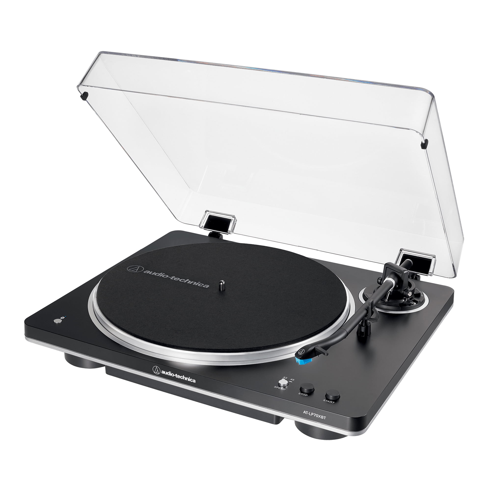 Audio-Technica 2-Speed Belt-Drive Fully Automatic Turntable with Bluetooth, aptX, 45 RPM Adapter, Switchable Preamp, and RCA Out , Black/Silver