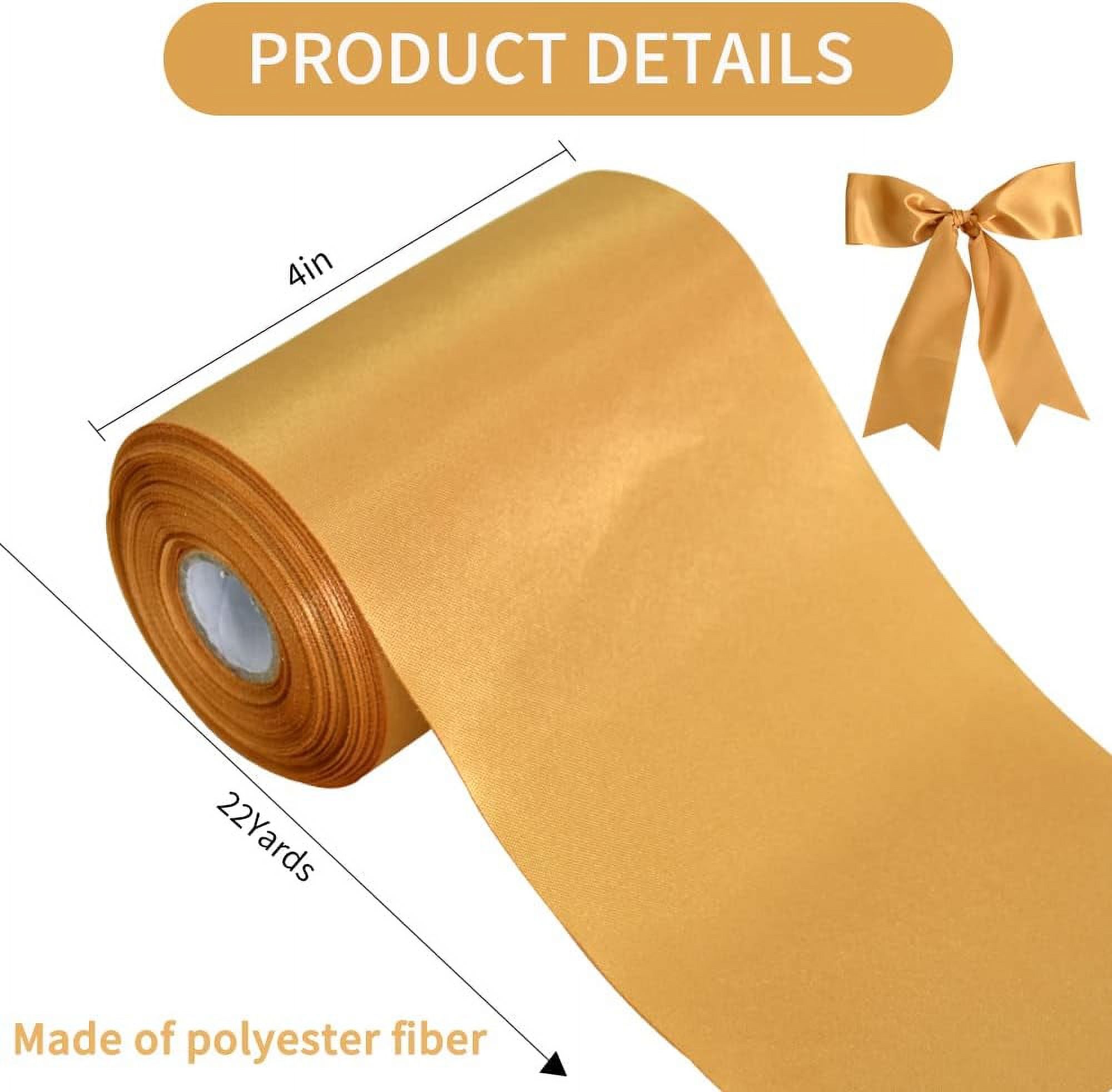 NANAHuang 4 Inch x 22Yards Wide Red Satin Ribbon Solid Fabric Large Ribbon for Cutting Ceremony Kit Grand Opening Chair Sash Table Hair Car Bows Sewing Craft Gift Wrapping Wedding Party Decoration
