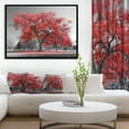 thumbnail image 4 of Designart - Big Red Tree on Foggy Day - Landscape Framed Canvas Art Print, 4 of 4