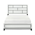 thumbnail image 2 of Miekor Furniture Modern Contemporary White Finish Queen Bed 1Pc Wooden Bedroom Furniture Black Line Design 01341, 2 of 6