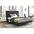 thumbnail image 2 of Lyle Beds Charcoal Linen Full Upholstered Walnut Tapered Legs, 2 of 7