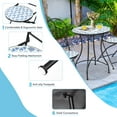 thumbnail image 3 of Patiojoy 3PCS Patio Mosaic Design Folding Chairs Side Table Set Bistro Set Classic Furniture Chair Set for Garden, 3 of 8