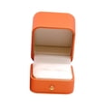 thumbnail image 4 of Caja para anillos Sunnimix de cuero PU naranja para compromiso y boda, 4 of 8