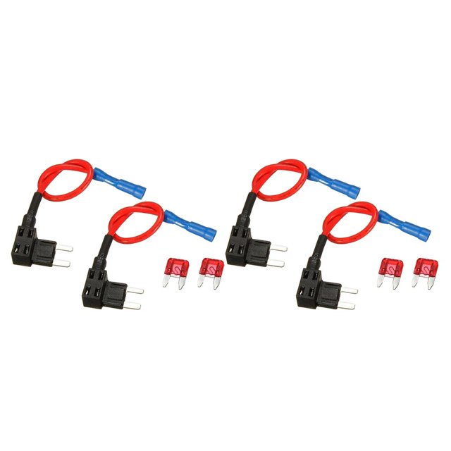 4 paquetes de portafusibles de grifo de micro fusibles agregan un circuito de bajo para camión de automóvil de 165 mm shamjiam Adaptador de portafusibles
