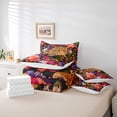 thumbnail image 6 of Homewish Jungle Wildlife Cheetah 7-Piece Twin Bedding Sets,Retro Rustic Flower Bedding Comforter Set,Pink Orange Purple Sheet Sets For Teens,Ultra Soft Home Decor Reversible, 6 of 8