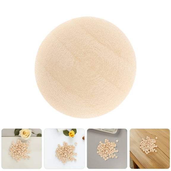 HEMOTON Wooden Craft Balls for Decoration Beige Color Creative DIY Projects with Fine Craftsmanship 100pcs