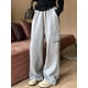 thumbnail image 5 of Pantalones para mujer, lisos, versátiles, estilo urbano, retro, moda de ocio, entrenamiento, adolescentes, otoño, bolsillos, estilo americano sencillo., 5 of 6