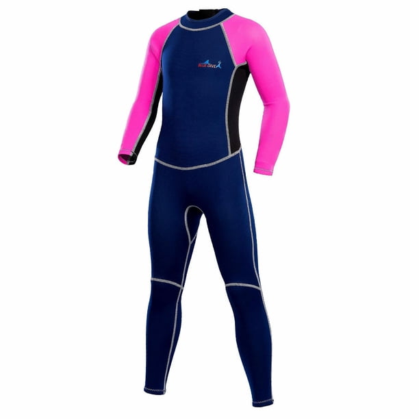 Traje de baño para niños Traje de baño de una pieza de manga larga cálido y grueso a prueba de frío para niños y niñas Traje de baño de buceo con aislamiento térmico de otoño e invierno