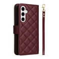 thumbnail image 6 of Compatible for Samsung Galaxy S24 FE Wallet Case, Crossbody Strap PU Leather Folio Phone Cover, Zipper Handbag Purse with Card Holder Lanyard Flip Stand for Samsung Galaxy S24 FE, Winered, 6 of 10