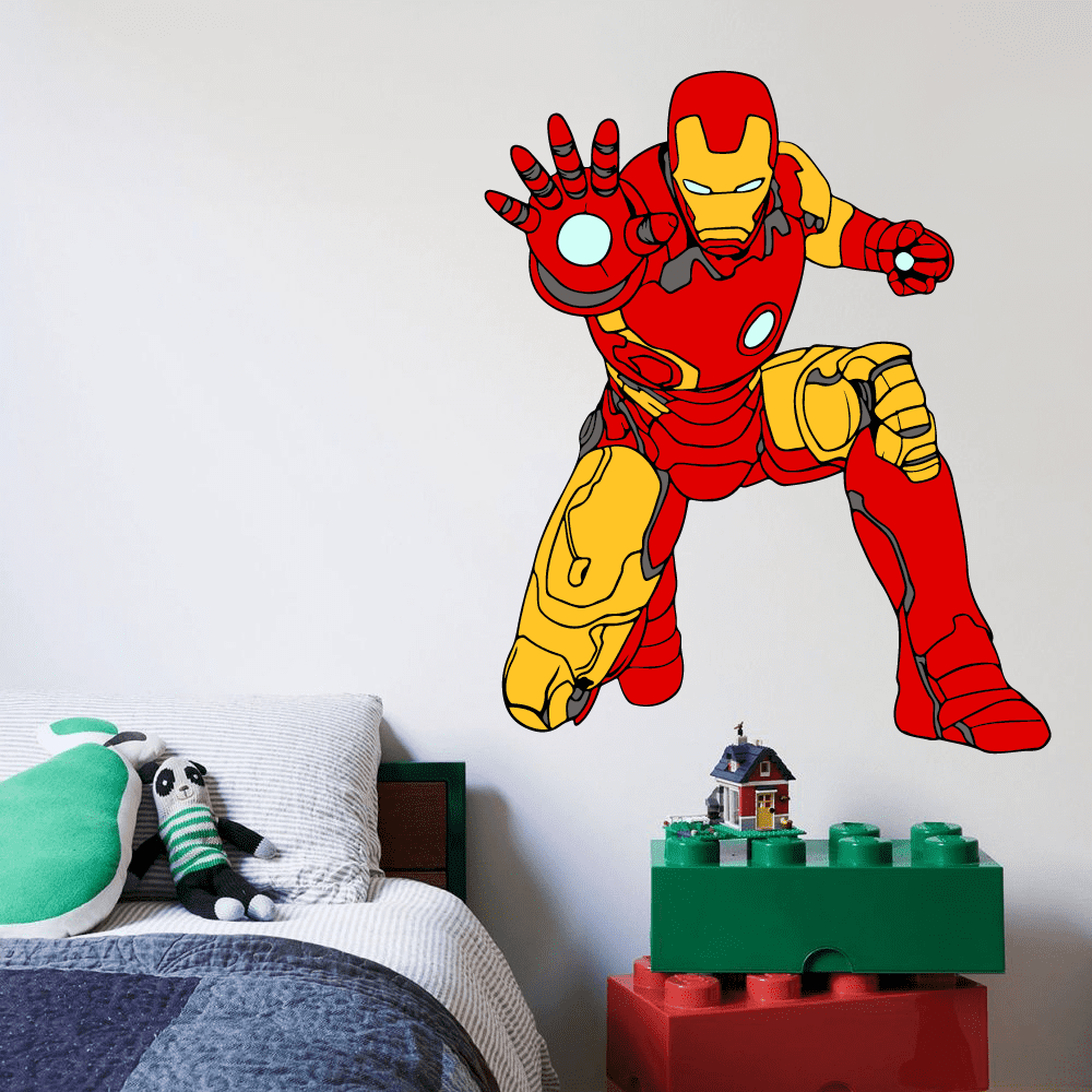 Extra Large Colour Iron Man Avengers Wall Sticker Mural Art Easy Transfer Decal 