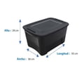 thumbnail image 2 of Caja Plastic Trends Atlanta Plástico 38 L con Tapa Negro, 2 of 4