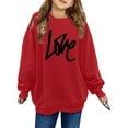 thumbnail image 1 of PMVFHDE Sweat à Col Rond pour Fille Imprimé Manches Longues Chandail à Capuchon pour Filles Rouge, 2-3 Ans, 1 of 3