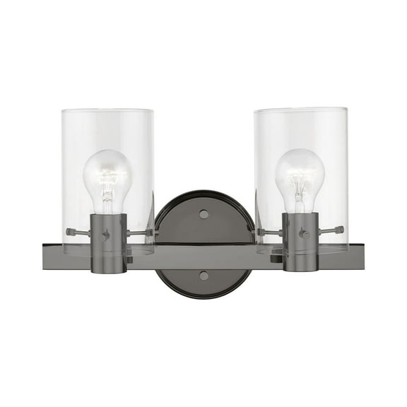 17232-46 Livex Lighting Munich - 2 Light Bath Vanity In Contemporary Style-8.5 Inches Tall and 14.5 Inches Wide-Black Chrome Finish
