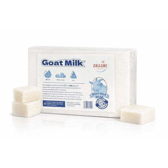 Goat Milk Soap Base, 2.23 lb | SLS/SLES-Free Melt & Pour | Natural Soap Making Base for Smooth, Creamy Bars