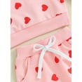thumbnail image 5 of 3Pcs Toddler Baby Girl Valentine's Day Clothes Heart Print Long Sleeve Sweatshirt + Pants + Headband Sets, 5 of 8