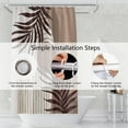 thumbnail image 6 of Boho Bathroom Shower Curtain, Eucalyptus Leaves Brown and Beige Sun Shower Curtain with Hooks, Waterproof Fabric Polyester, 72x72 Inch, 6 of 6