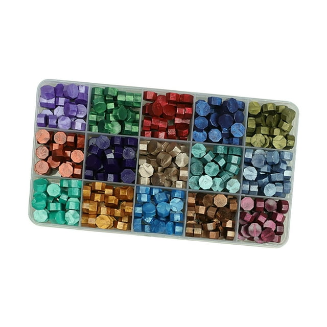 15 rejillas, sellado antiguo para tarjetas, , paquetes de vino, manualidades y decoración. Color oscuro Yuyangstore cuentas de cera para sellar letras