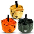 thumbnail image 1 of Graintex GB2845 Juego de bolsas de agarre de 3 piezas de lona antidesgarro de color naranja, amarillo y verde, 18 bolsillos con cierre de cordón, 1 of 1