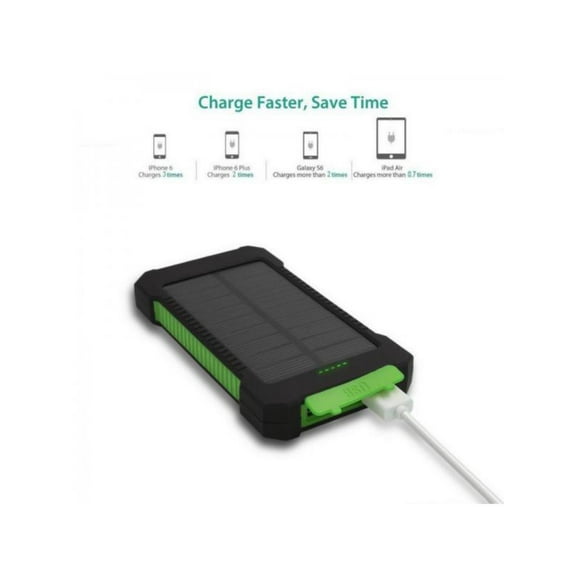 Waterproof 50000mAh Solar Power Bank 2 USB LED Battery Charger For Cell Phone