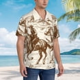 thumbnail image 5 of Xecao Western Desert Cowboys1 print Hawaiian shirt - a stylish short-sleeve button-down for men, perfect for casual beach and tropical outings., 5 of 9