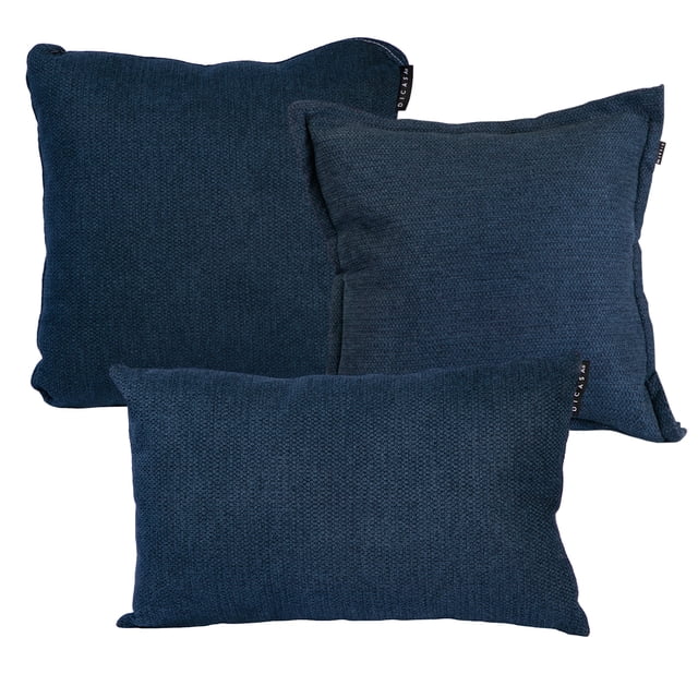 Set de 3 Cojines Decorativos (1 Cuadrado + 1 Cuadrado Grande y 1 Rectangular) Rivo Azul