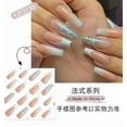 thumbnail image 2 of 24PCS Long Coffin Fake Nails White Nude French Classic Glue on Nails Set for Women Girls,Acrylic Shine Glossy Stick on Nails for Office Daily Wedding,Full Nail Wrap Gift for Valentine Holiday, 2 of 7