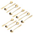 thumbnail image 1 of 12 Piezas Cucharita de Postre de Flores de Acero Inoxidable Lindo Cuchara de Café Cuchara de Oro Sakura Rose Cuchara, 1 of 5