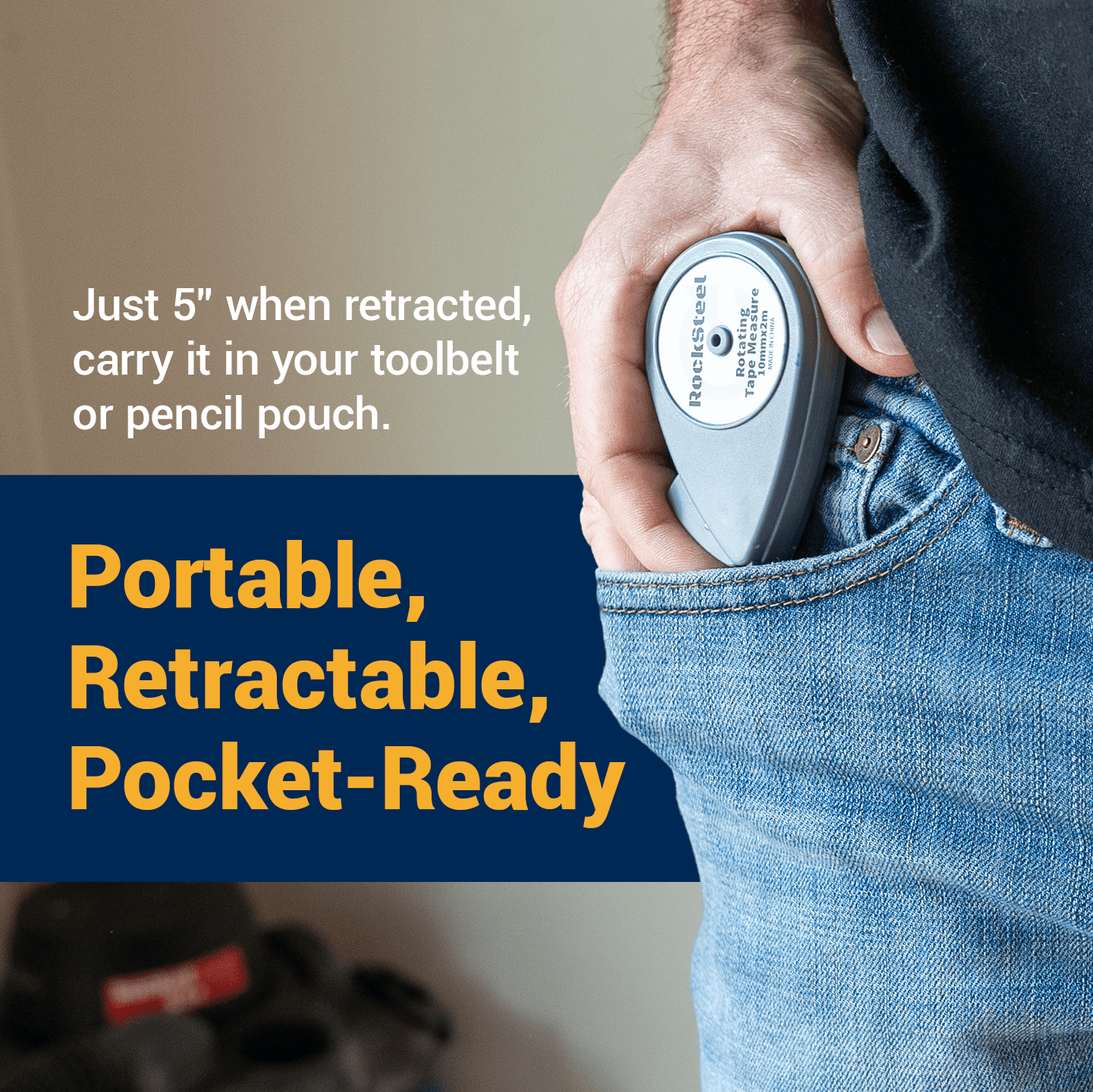RockSteel Rotating Tape Measure & Circle Drawing Tool, Beam Compass Alternative for Woodworking, Drafting, & Large Arcs