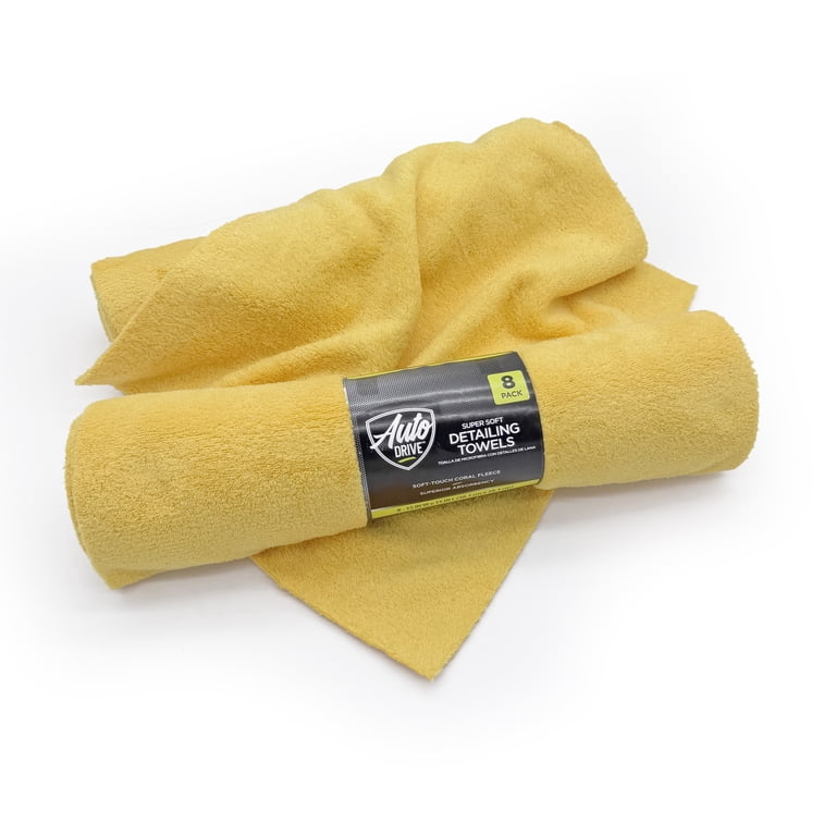 Auto Drive Super Soft Coral Fleece Microfiber Towel Set for