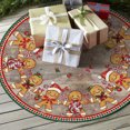 thumbnail image 6 of Sm:)e Gingerbread Man Christmas Tree Skirt 36 Inch, Rustic Farmhouse Soft Plush Round Snow Trees Mat Base Cover for Holiday Home Decorations, 6 of 8