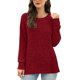 thumbnail image 5 of HongQid Long Sleeve Shirts for Women Tunic Trendy Casual Round Neck Tops Lightweight Sweaters, 5 of 7