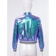 thumbnail image 4 of ranrann Kids Boys Girls Shiny Metallic Zipper Closure Jacket Windproof Motorcycle Coat Outerwear Colorful 10, 4 of 7