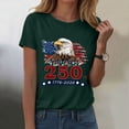 thumbnail image 2 of UngA Women's 250Th America Anniversary Casual Printed T-Shirt Faith 250 Years Patriotic Flag Tee 4Th of July Tshirts for Women S,Dark Green, 2 of 8