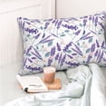 thumbnail image 4 of Goofa Lavender Flowers Print Plush Throw Pillow Case, Soft Velvet with Hidden Zipper, Decorative Cushion Cover for Sofa, Bed, Car, and Home Décor-16"x24", 4 of 6