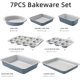 thumbnail image 2 of Juego de 7 moldes antiadherentes apilables para hornear - Juegos de moldes para repostería que incluyen bandejas para galletas, molde para muffins, molde para pan, molde para pasteles, molde, 2 of 7