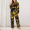 thumbnail image 2 of Honeii Urban Graffiti Scorpion Illustration Print Women's Pajama Sets Long Sleeve Button Down Sleepwear Nightwear Soft Pjs Lounge Sets 2PCS-Large, 2 of 7