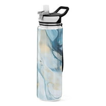 Blue Marble 32oz Water Bottles with Straw Tritan Leakproof Sports Bottle BPA Free Clear for Fitness Gym Swimming Cycling