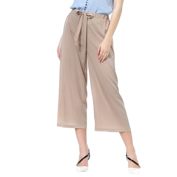 yillto Women Wide Leg Capris Pant Palazzo Dressy Casual Trousers Summer High Waist Lounge Capri Pants