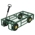 thumbnail image 2 of 900 lbs Garden Cart with Removable Mesh Sides, Heavy Duty Steel Garden Wagon with 10" Pneumatic Tires & 180°Rotating Handle, Yard Cary Utility Wagon for Lawn Backyard Use, Green Black & Yellow, 2 of 9
