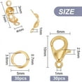 thumbnail image 2 of 30 Pcs Brass Lobster Claw Clasps 30 Pcs Open Jump Rings 30 Pcs Bead Tips Real 18K Gold Plated Jewelry Findings Kit Metal Necklace Clasps and Closures for Jewelry Repairing for DIY, 2 of 7