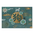 thumbnail image 1 of Year of the Dog Cutting Board, Lunar Year Illustration with Flowers and Circles Chinese Culture Elements, Decorative Tempered Glass Cutting and Serving Board, Small Size, Multicolor, by Ambesonne, 1 of 1