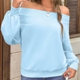 thumbnail image 4 of Women Off Shoulder Sweatshirt Long Sleeve Loose Fit Pullover Top Casual Fall Fashion Streetwear Oversized Sweater, 4 of 6