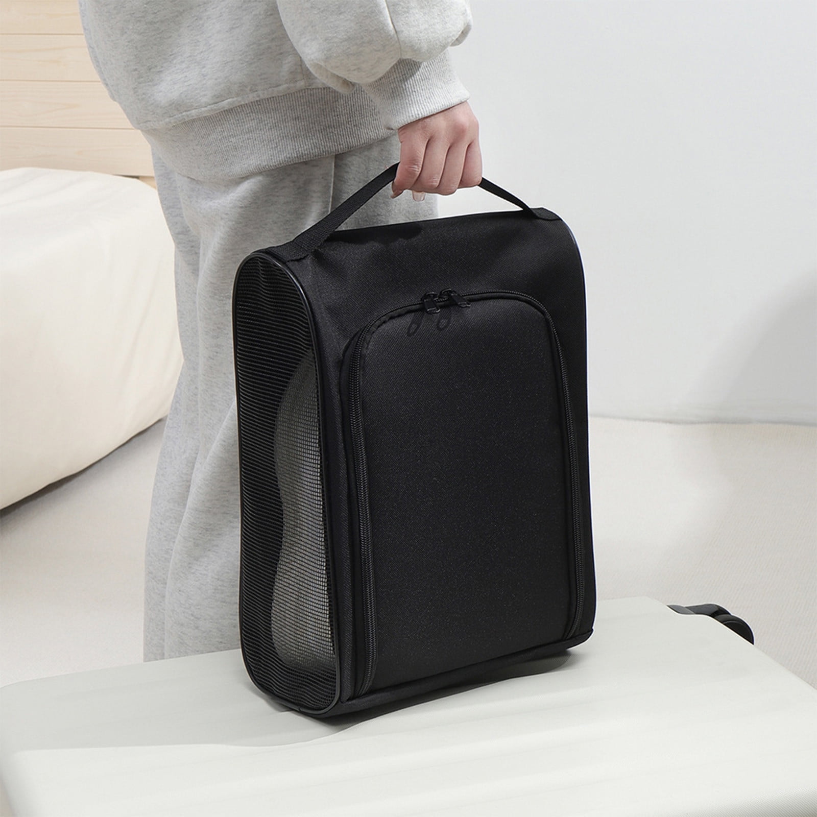 JilgTeok 4 Packs Reusable Shoe Storage Bag for Travel & Moving Washable Polyester Organizer with Zipper for Men & Women, Durable Shoe Protector Case