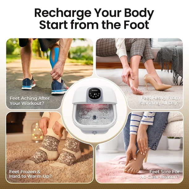 MaxKare Collapsible Foot Spa Bath Massager with Heat, Digital