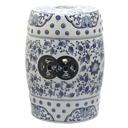 Safavieh Tao Garden Stool, Blue and White Painting